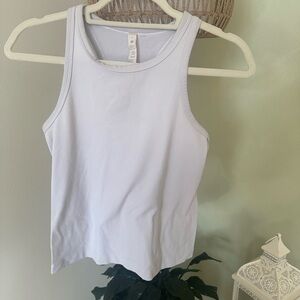 Lululemon Athletica White Fitted Sleeveless Tank Top